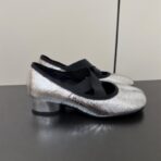Masion Margiela MM6 马吉拉 秋季交叉绑带玛丽珍单鞋  银色 - 图片 4
