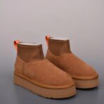 UGG迪普靴 迷你弹力一体雪地靴 棕色