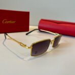 卡地亚（Cartier）Clash de Cartier 系列抛光镀金饰面金属方形太阳镜