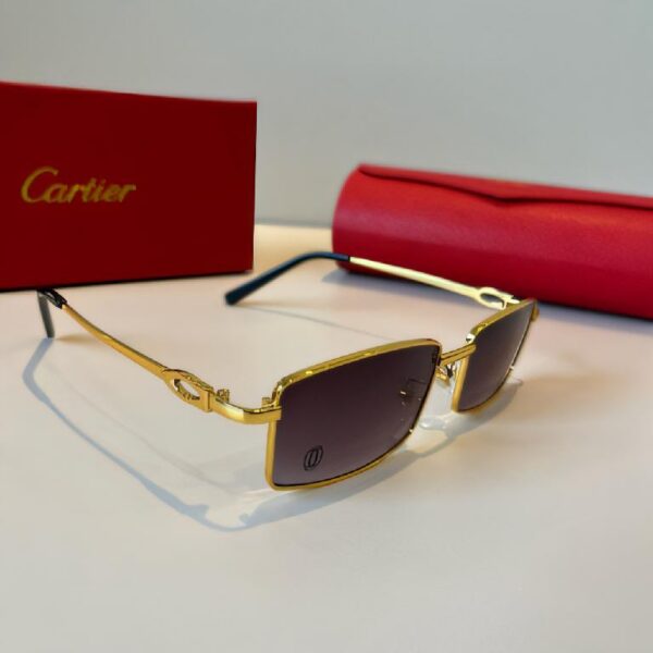 卡地亚（Cartier）Clash de Cartier 系列抛光镀金饰面金属方形太阳镜