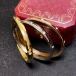 卡地亚（Cartier）Love 系列 18K 三色金窄版散镶钻石手镯 - 图片 2