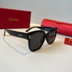 卡地亚（Cartier）Panthère de Cartier 系列黑色镜框金色猎豹装饰方形太阳镜 - 图片 3