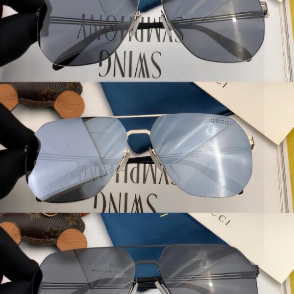 古驰多边形双梁墨镜