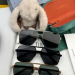 古驰（GUCCI）多边形金属板材拼接偏光太阳镜