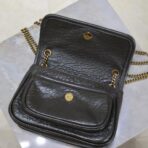 圣罗兰（SAINT LAURENT）Niki 系列深橄榄绿做旧小牛皮绗缝 YSL 金属标迷你链条斜挎包 - Image 2