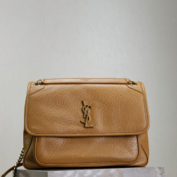 圣罗兰（Saint Laurent）Niki mini 土黄色粒面小羊皮链条包