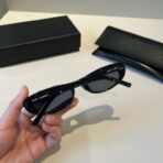 圣罗兰（Yves Saint Laurent）Cat Eye 系列黑色窄框猫眼墨镜 - 图片 3