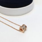 宝格丽（Bulgari）B.zero1 系列 18K 玫瑰金镶钻红陶瓷吊坠项链 - Image 4