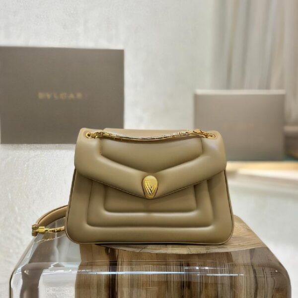 宝格丽（Bulgari）Serpenti Forever Maxi Chain 咖啡色小牛皮单肩包