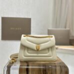 宝格丽（Bulgari）Serpenti Forever Maxi Chain 米白色小牛皮单肩包