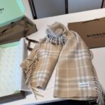 巴宝莉(Burberry)【B家蜈蚣巾】金靖同款格纹围巾 浅卡其色 - Imagem 2