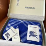 巴宝莉(Burberry)全智贤同款格纹围巾 蓝白拼色