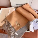 巴宝莉(Burberry)双面围巾 灰驼拼色
