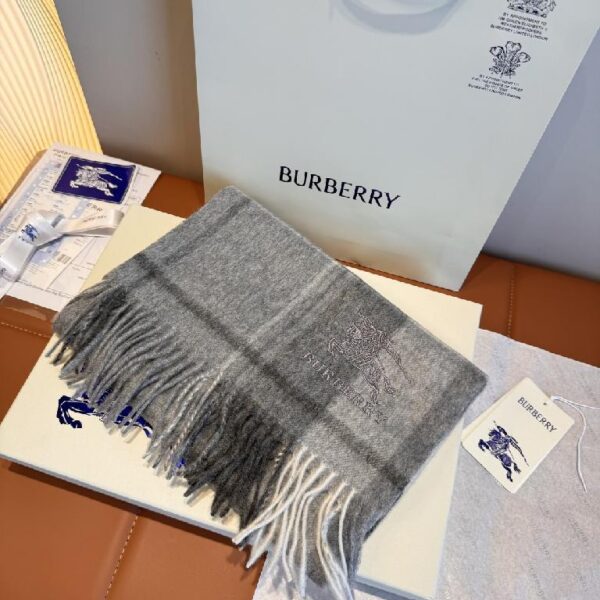 巴宝莉(Burberry)战马刺绣围巾 灰色