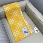 巴宝莉(Burberry)格纹羊毛围巾 黄色 - Imagem 2