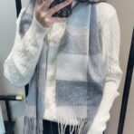 巴宝莉(Burberry)秋冬单品围巾 灰蓝拼色 - 图片 4