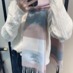 巴宝莉(Burberry)秋冬单品围巾 粉蓝拼色 - 图片 4