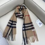 巴宝莉(Burberry)经典格子羊绒围巾 棕色 - Imagem 3