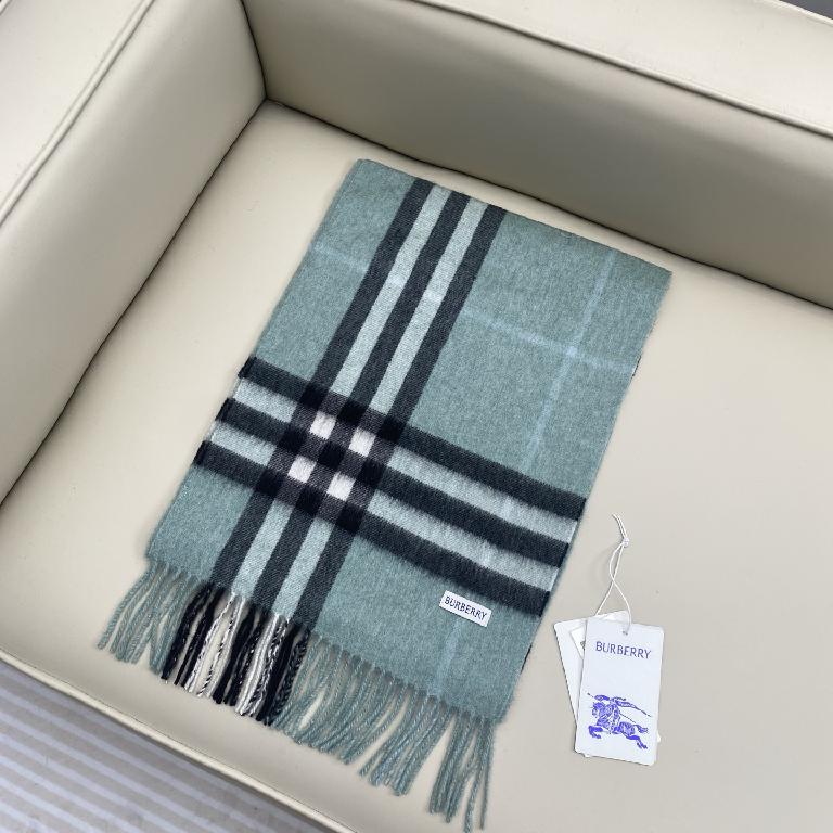 巴宝莉(Burberry)经典格子羊绒围巾 浅灰绿_00001_ 巴宝莉(Burberry)经典格子羊绒围巾 浅灰绿 - Imagem 1