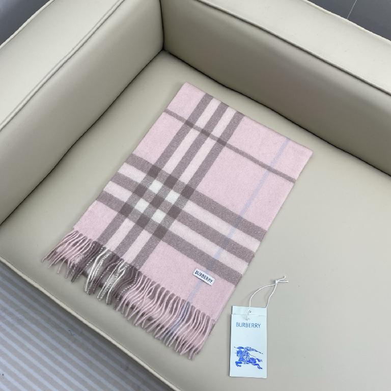 巴宝莉(Burberry)经典格子羊绒围巾 浅粉色_00001_ 巴宝莉(Burberry)经典格子羊绒围巾 浅粉色 - Imagem 1