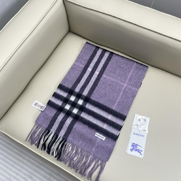 巴宝莉(Burberry)经典格子羊绒围巾 淡紫色_00001_ 巴宝莉(Burberry)经典格子羊绒围巾 淡紫色 - Imagem 1
