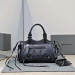 巴黎世家 Balenciaga Le City 机车包  亮黑色