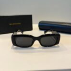 巴黎世家（Balenciaga）BB 系列黑色镜框双 B 装饰窄版方形太阳镜 - 图片 3