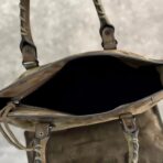 巴黎世家（Balenciaga）City 系列做旧橄榄绿小牛皮迷你机车手提斜挎包 - 图片 4