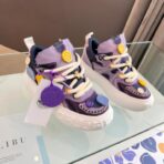 帕拉丁（PALLADIUM）电音扣子鞋系列厚底增高休闲板鞋 紫色 - Imagem 3