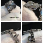 梵克雅宝 MADIMAN 玛蒂曼 925 银黑武士镭射五花四叶草手链 - 图片 4