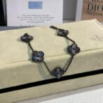 梵克雅宝 MADIMAN 玛蒂曼 925 银黑武士镭射五花四叶草手链 - 图片 2