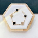 梵克雅宝黄金色黑玛瑙间钻五花手链 - 图片 2