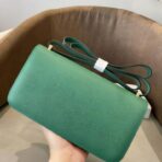 爱马仕（Hermès）Constance Elan 绿色 Epsom 牛皮金属扣单肩包 - 图片 3