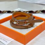 爱马仕（Hermès）H 扣 褐色皮质手环 - Imagem 4