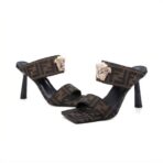 范思哲+芬迪联名  穆勒凉鞋 深棕色 - Imagem 3