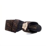 范思哲+芬迪联名  穆勒凉鞋 深棕黑配色 - Imagem 2