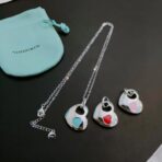 蒂芙尼（Tiffany & Co.）Return to Tiffany 系列 925 银多爱心珐琅吊坠可调节项链 - 图片 4