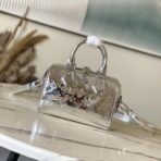 路易威登（LOUIS VUITTON）Speedy Nano 系列银色 Monogram Miroir 压纹迷你波士顿手提斜挎包 - Imagem 2