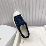 迪奥（DIOR）Walk'n'Dior 系列深蓝色 Oblique 印花棉质刺绣厚底帆布鞋 - Imagem 2