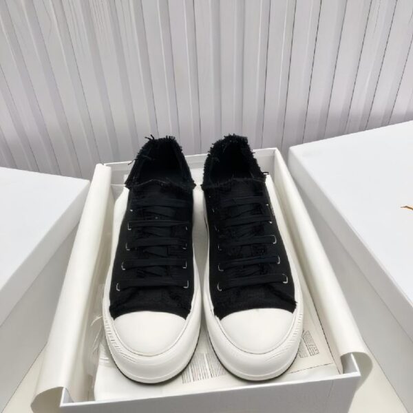 迪奥（DIOR）Walk'n'Dior 系列黑色 Oblique 印花棉质刺绣厚底帆布鞋