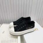 迪奥（DIOR）Walk'n'Dior 系列黑色 Oblique 印花棉质刺绣厚底帆布鞋 - Imagem 4