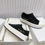 迪奥（DIOR）Walk'n'Dior 系列黑色 Oblique 印花棉质刺绣厚底帆布鞋 - Imagem 3