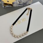 迪奥（Dior）Tribales 系列黑色织带珍珠装饰 Choker - 图片 2