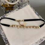 迪奥（Dior）Tribales 系列黑色织带珍珠装饰 Choker - 图片 3